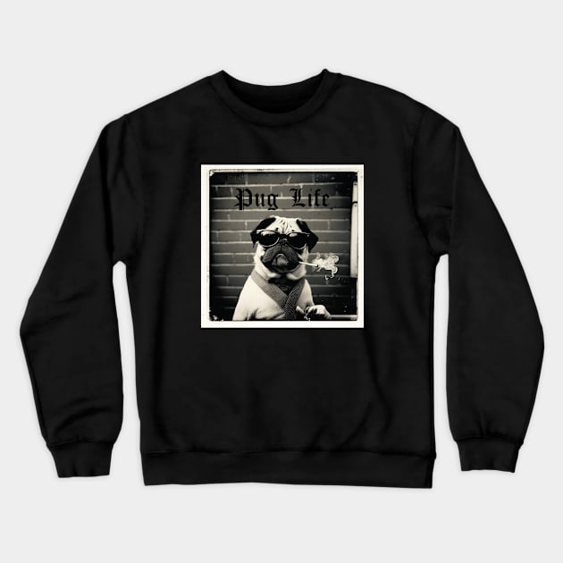 Pug Life Photo Crewneck Sweatshirt by Astroman_Joe